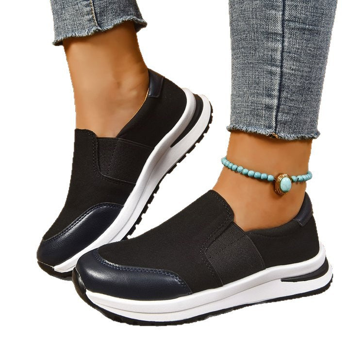 Damen sportliche Slip-Ons mit dämpfender Sohle und elastischem Riemendesign EB