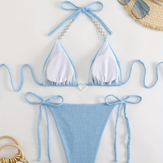 Damen Triangel-Bikini mit raffinierten Kettenakzenten EB