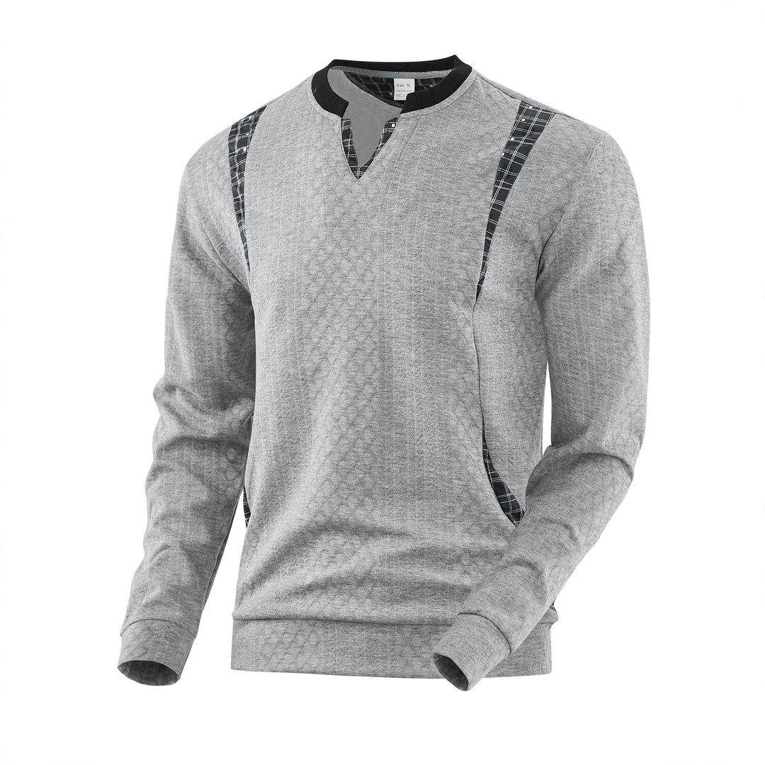 Herren Strickpullover mit modischen Karoelementen EB