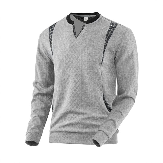 Herren Strickpullover mit modischen Karoelementen EB