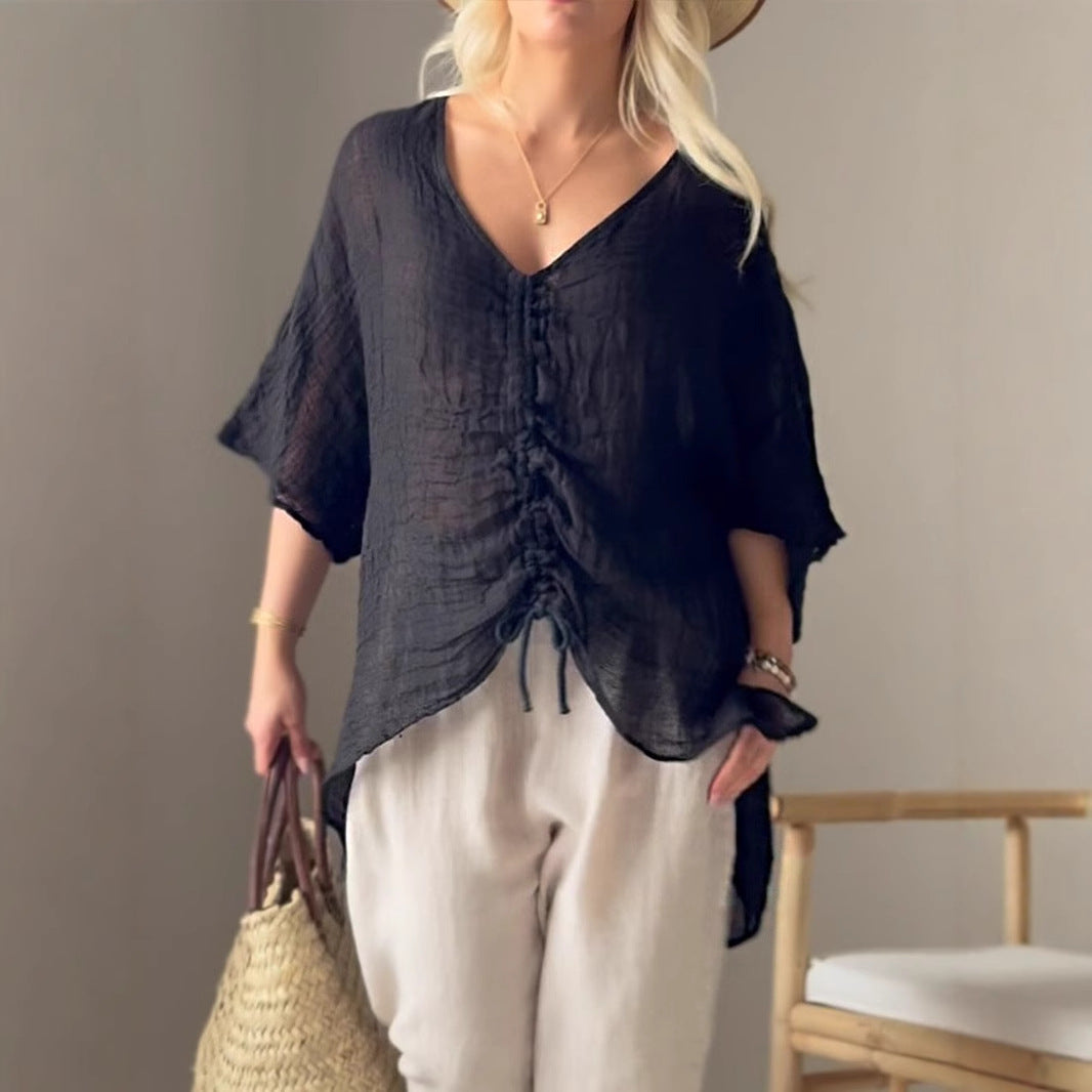 Damen leichtes, oversize Tunika-Shirt EB