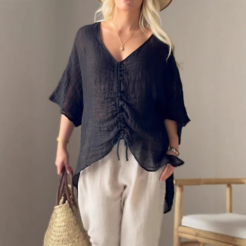 Damen leichtes, oversize Tunika-Shirt EB