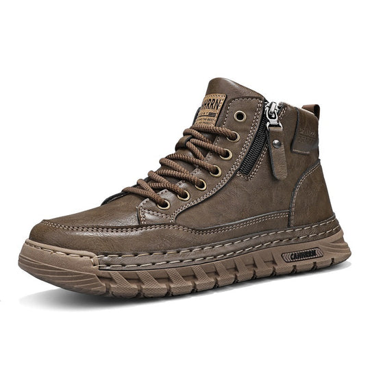 Damen Modische High-Top Sneakers mit robustem Obermaterial und seitlichem Reißverschluss EB