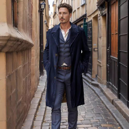 Herren eleganter und stilvoller Wollmantel EB