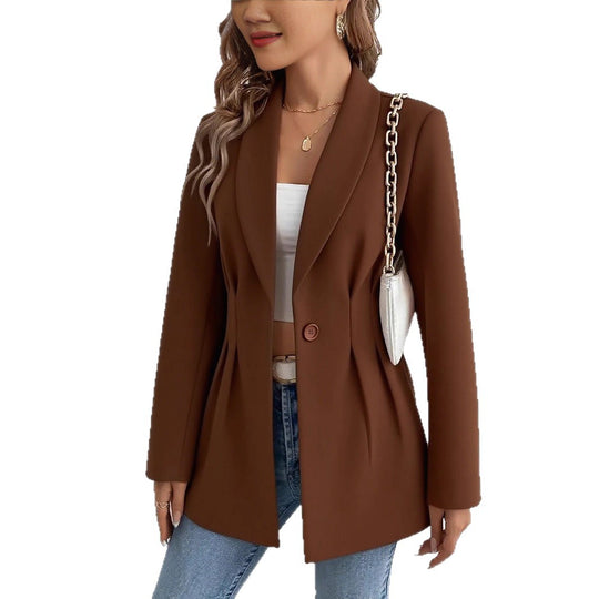 Damen Elegante und geschmackvolle Blazerjacke mit Tailleneinsatz EB