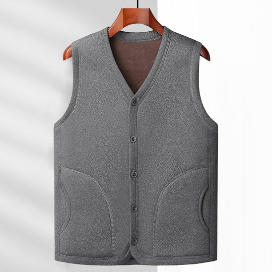 Herren Wattierte Thermo-Weste mit kuscheligem Fleece-Innenfutter und Knopfleiste EB
