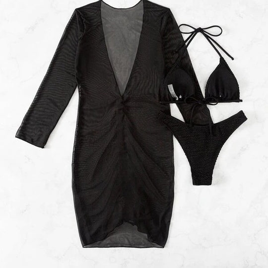 Damen Strandkleid mit elegantem Wickeldesign EB