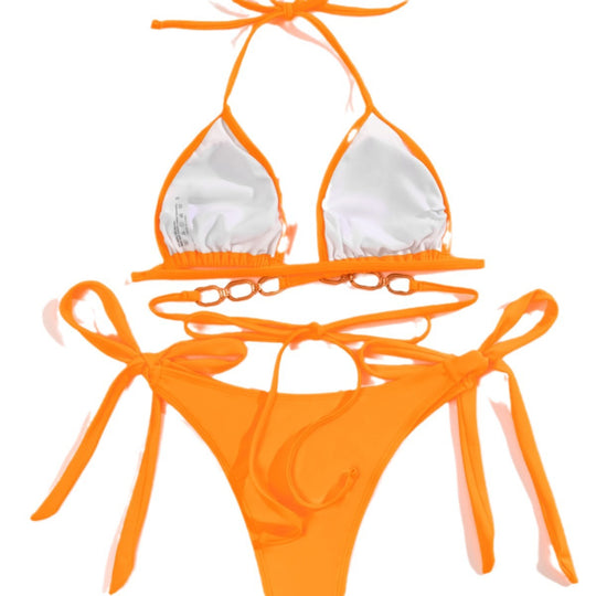 Damen Triangel-Bikini mit Kettenverzierung EB