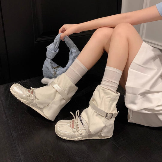 Damen modische Stiefel mit verstellbarem Riemen und rutschfester Sohle EB