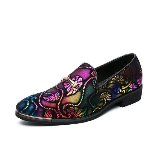 Herren eleganter Slip-On Loafer mit dekorativem Metalldetail, spitzer Form und gepolstertem Komfortfußbett EB