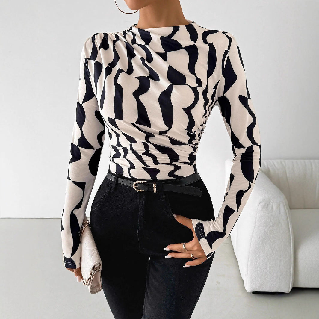 Damen Langarmshirt mit modischem Muster EB