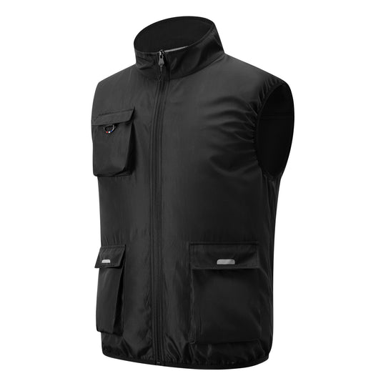 Herren nan leichte multifunktionale Outdoorweste mit Reißverschluss und Mehrfachtaschen EB