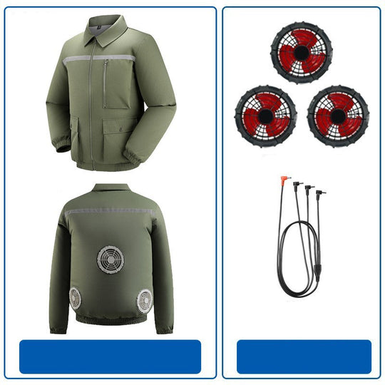 Herren nan belüftete Arbeitsjacke mit integrierten Lüftern, USB-Stromanschluss und reflektierenden Einsätzen EB