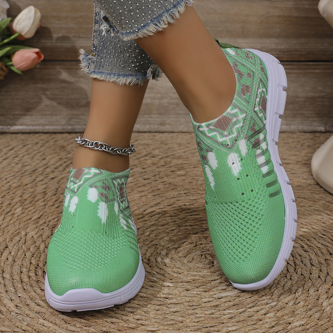 Damen moderne Slip-On Sneakers mit atmungsaktivem Stretch-Obermaterial EB