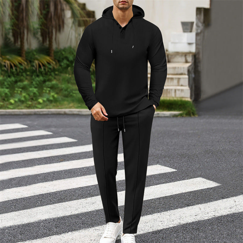 Herren modisches Hoodie-Set mit sportlichem Schnitt und praktischen Funktionen EB