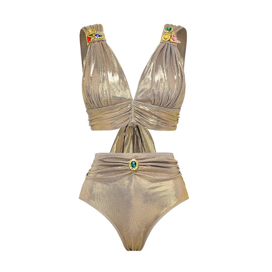 Damen Badeanzug-Set mit raffiniertem Schnitt und vielseitigem Maxirock EB