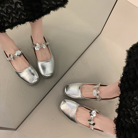 Damen elegante Ballerinas mit floralen Akzenten und komfortablem Fußbett EB