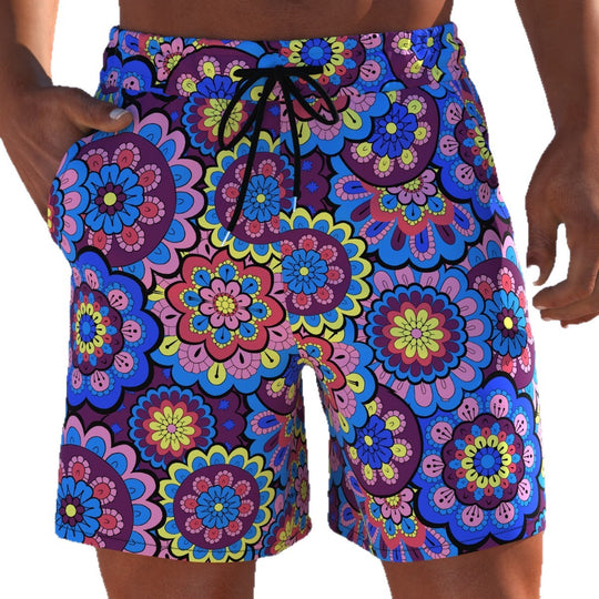 Herren Badeshorts mit animalischem Muster und elastischem Bund EB
