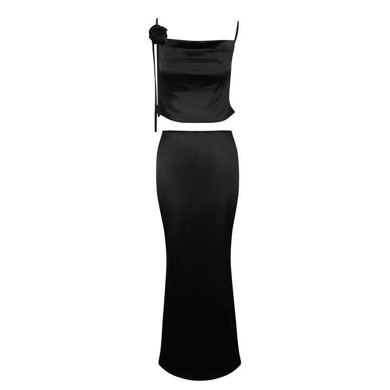 Damen elegantes zweites Etui-Kleid mit Rüschen und Trägern EB