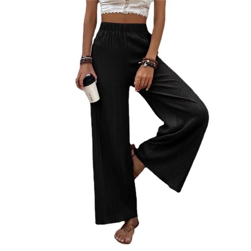 Damen Weite Plisséhose mit elastischem Bund und elegantem Fall EB