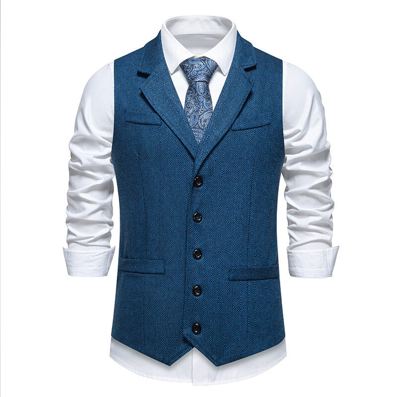 Herren elegante Weste mit geometrischem Muster EB