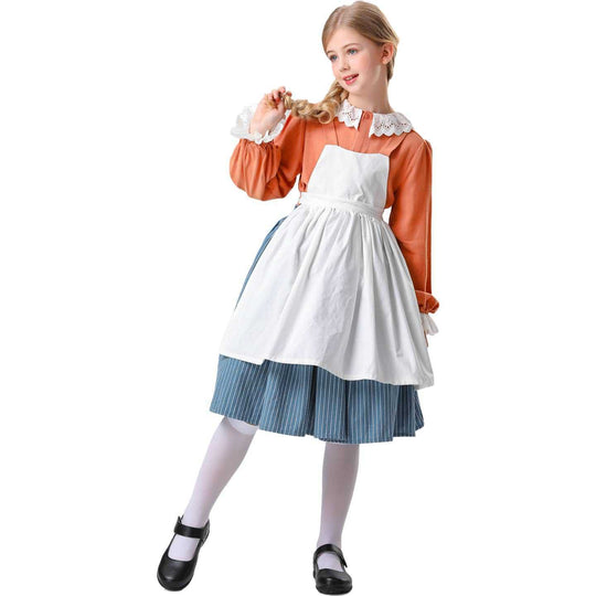 Damen Trachtenkleid mit Schürze und Mütze EB