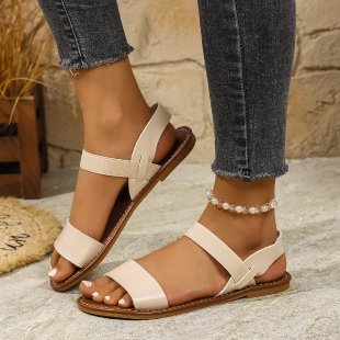 Damen Komfortable Zehentrenner-Sandalen mit elastischen Riemen EB