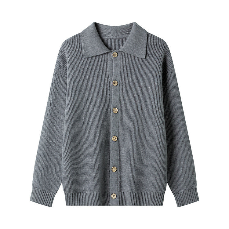 Damen Gemusterte Strickjacke mit Kragen und Knopfleiste EB