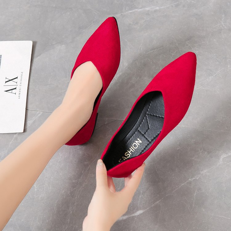 Damen elegante Ballerinas mit spitzem Design und weichem Obermaterial EB