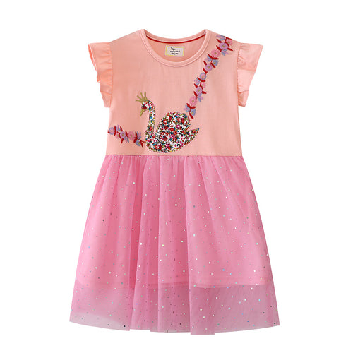 Mädchen Tüllkleid mit floralen Applikationen EB
