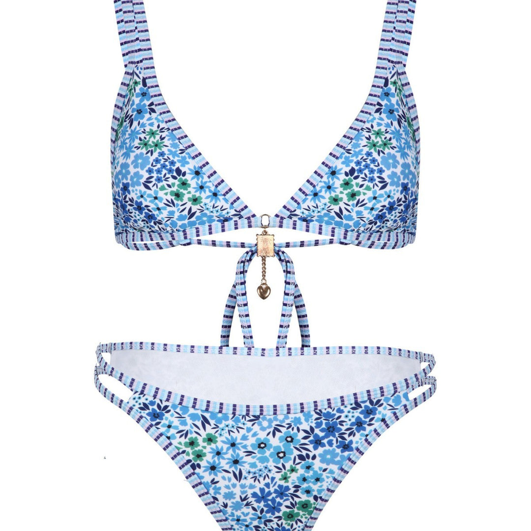 Damen Bikini-Set mit floralem Muster und verstellbaren Trägern EB
