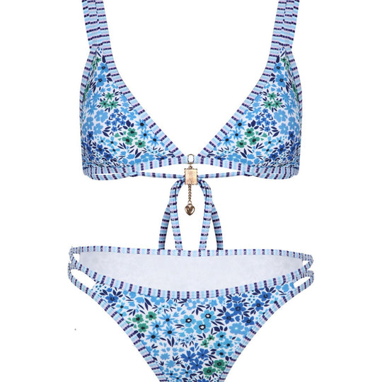 Damen Bikini-Set mit floralem Muster und verstellbaren Trägern EB