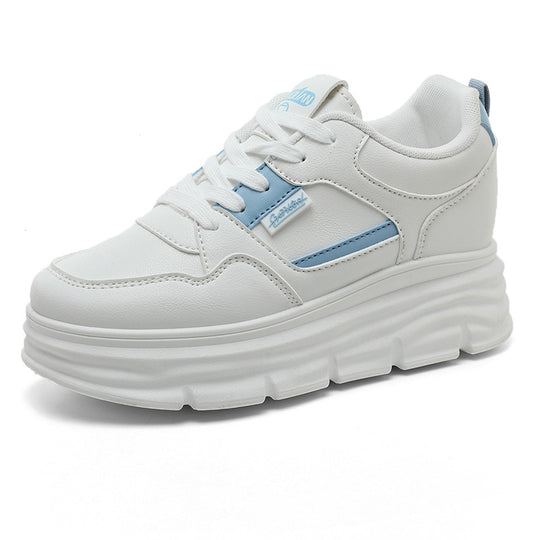 Damen modische Plateau-Sneaker mit dämpfender Sohle und atmungsaktivem Obermaterial EB