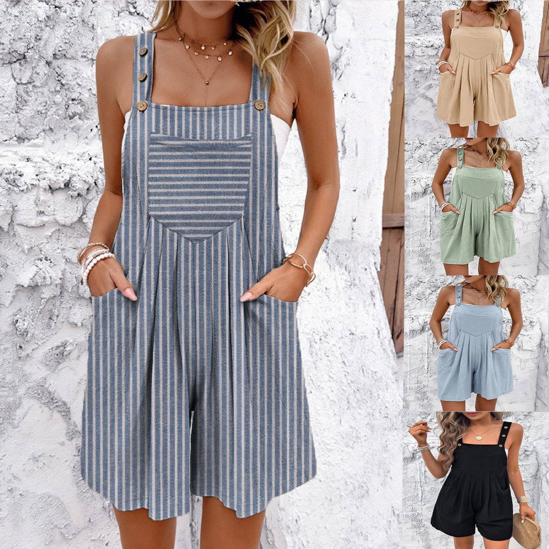 Damen Overall mit Taschen und Knopfdetails EB