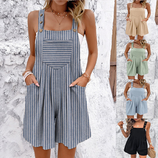 Damen Overall mit Taschen und Knopfdetails EB