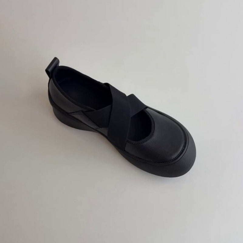 Damen bequeme und stilvolle Ballerina-Schuhe mit elastischem Riemchen EB