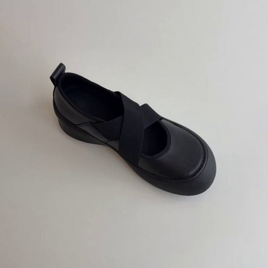 Damen bequeme und stilvolle Ballerina-Schuhe mit elastischem Riemchen EB