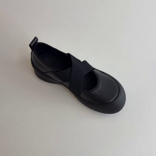 Damen bequeme und stilvolle Ballerina-Schuhe mit elastischem Riemchen EB