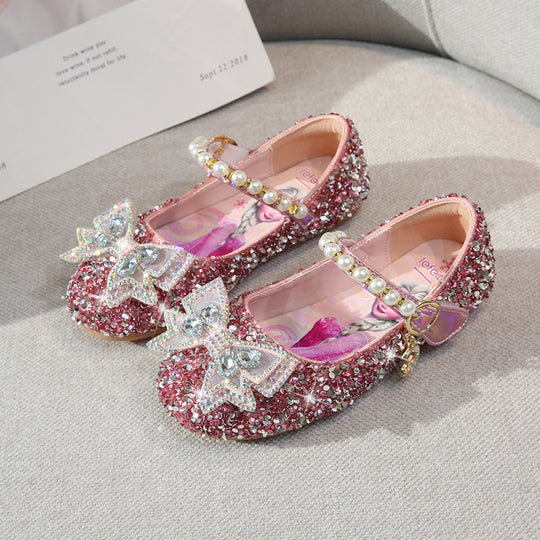Mädchen Glitzernde Ballerinas mit perlenbesetztem Riemen EB