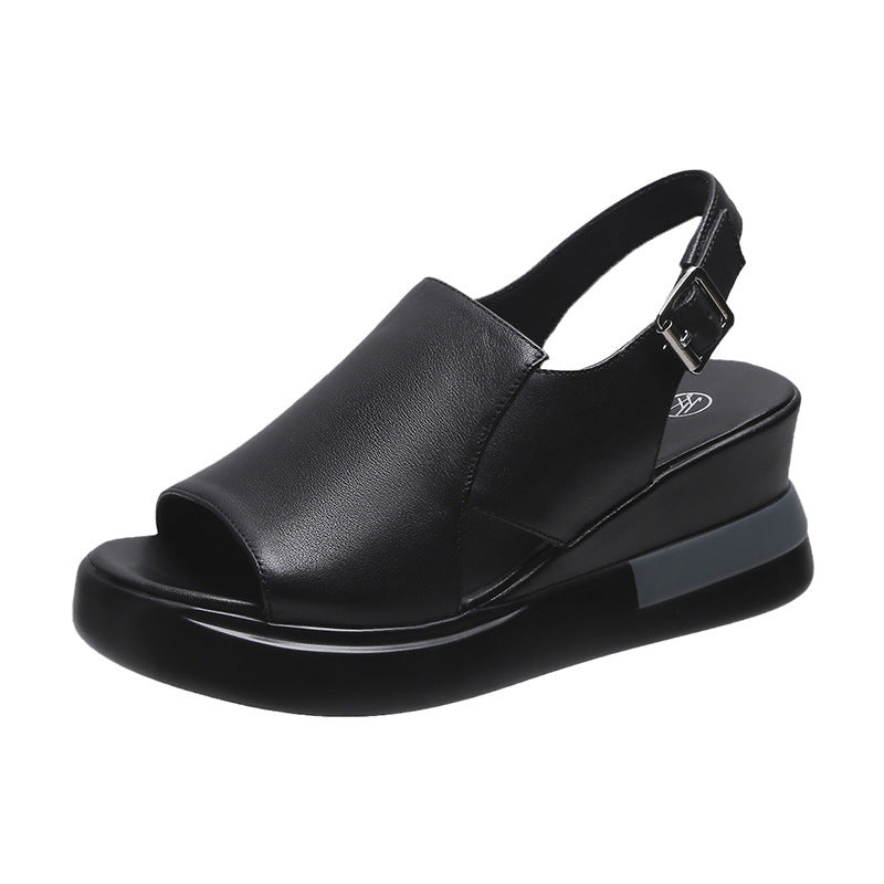 Damen Wedge-Sandalen mit verstellbarem Riemen und komfortablem Fußbett EB