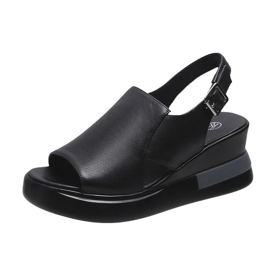 Damen Wedge-Sandalen mit verstellbarem Riemen und komfortablem Fußbett EB
