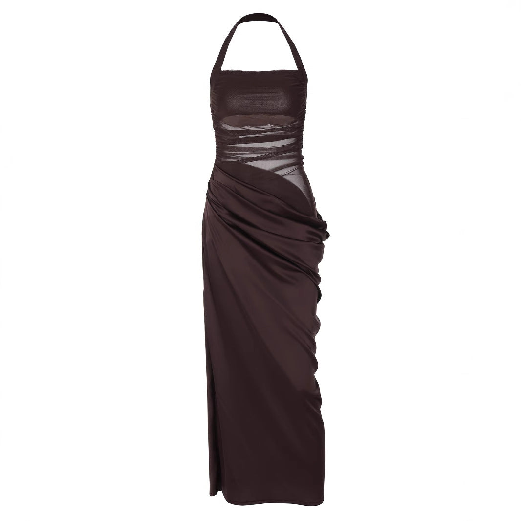 Damen Elegantes Wickelkleid mit raffinierten Drapierungen und tiefem V-Ausschnitt EB