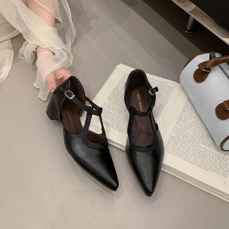 Damen elegante Slingback-Pumps mit spitzem Design und modischem Schnallenverschluss EB