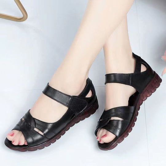 Damen Bequeme Riemchen-Sandalen mit atmungsaktiver Oberfläche und weicher Sohle EB