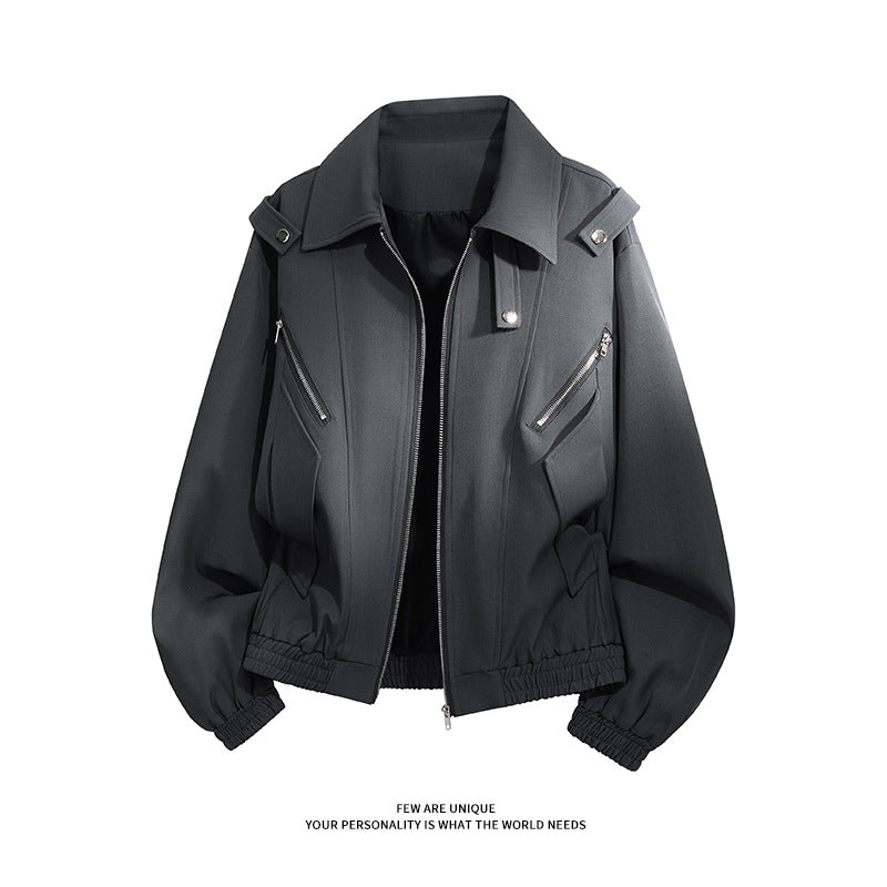 Damen stylische Windjacke mit funktionalen Reißverschlusstaschen und elastischen Bündchen EB