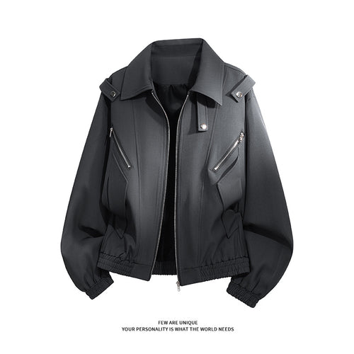 Damen stylische Windjacke mit funktionalen Reißverschlusstaschen und elastischen Bündchen EB