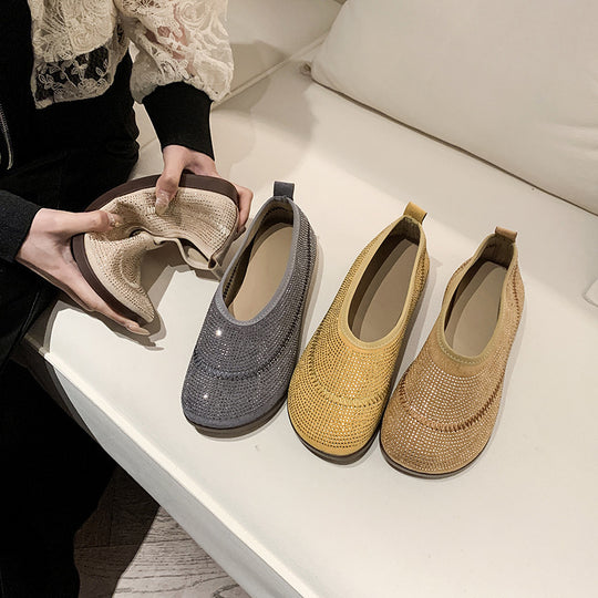 Damen Slip-On Badeschuhe mit atmungsaktivem Obermaterial und rutschfester Sohle EB
