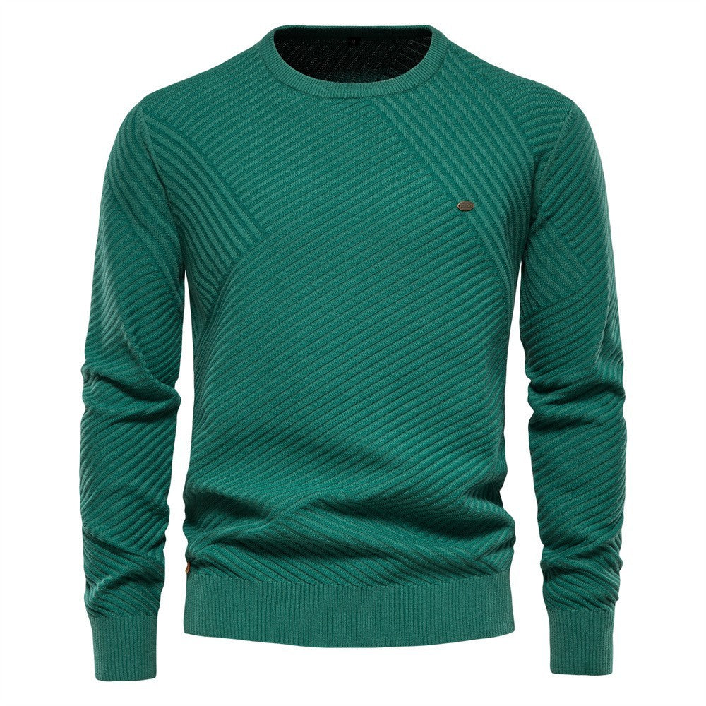 Herren Strickpullover mit modernem diagonalen Muster EB