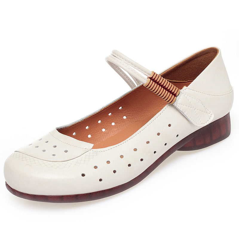 Damen atmungsaktive und bequeme Mary Jane Ballerinas mit elastischem Riemen EB