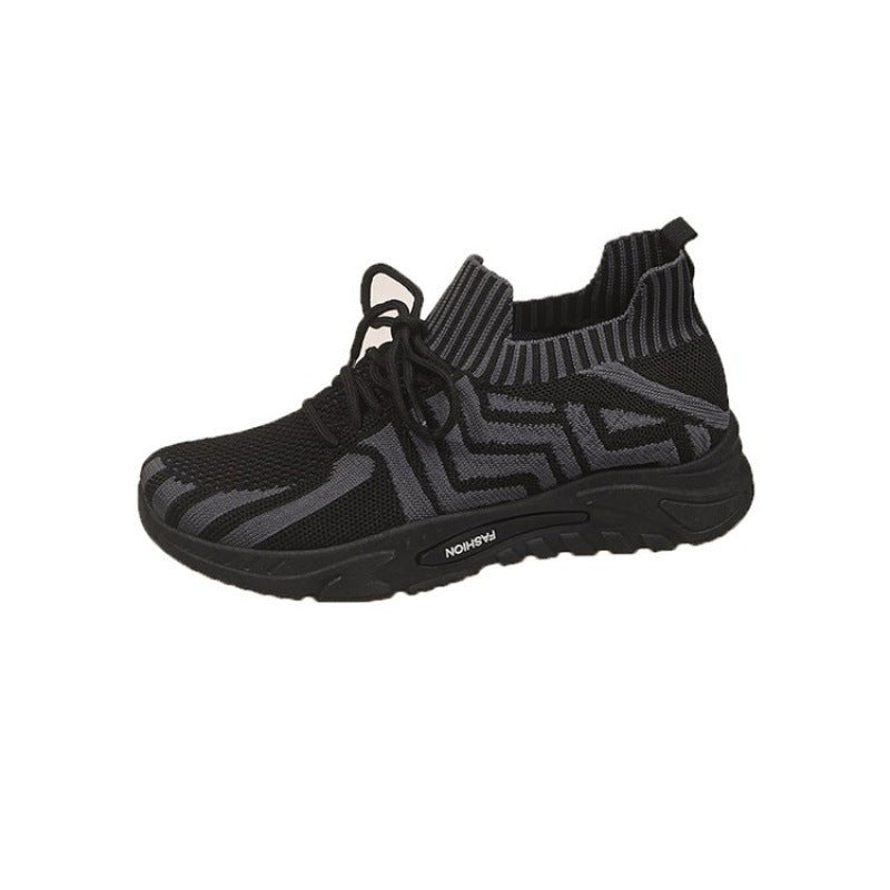 Damen Sportliche Sneakers mit flexibler Strick-Oberfläche und komfortabler Dämpfung EB